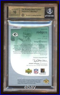 Bgs 9.5 10 Auto Aaron Rodgers 2005 Sp Authentic Rc Auto Gold Rpa /25 Best Rc