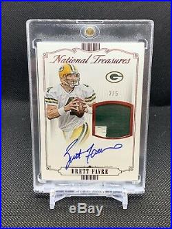 Brett Favre 2015 National Treasures 2 Clr Patch Auto 2/5 Packers On Card