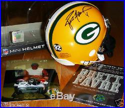 Brett Favre 4 Autographed Signed Green Bay Packers Reggie White 92 Helmet Coa