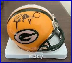 Brett Favre 4 Signed Auto Packers Riddell Mini Helmet with COA, Picture, Holo