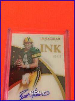 Brett Favre Auto Immaculate Collection Ink 01/10 Packers II-BF On Card Autograph