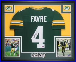Brett Favre Autographed and Framed Green Packers Jersey Auto JSA COA