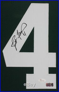 Brett Favre Autographed and Framed Green Packers Jersey Auto JSA COA