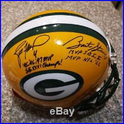 Brett Favre Bart Starr Signed Autographed Packers Fs Proline Helmet Coa
