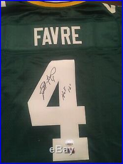 Brett Favre GB Packers Signed Green Pro-Line Jersey with HOF 16 Insc Fanatics