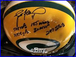 Brett Favre Greenbay Packers L/E #3 Of 444 Auto + Stat Onfield Proline Helmet