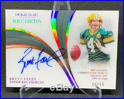 Brett Favre Packers 2019 Immaculate RECORDS Auto #/10