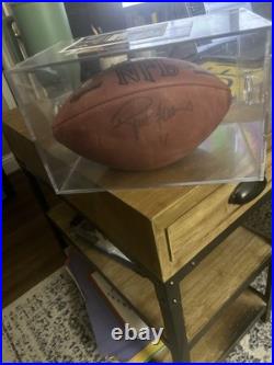 Brett Favre Signed Football Inscripted MVP 4 95' COA WithPic of signing ball