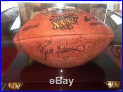 Brett Favre Super Bowl XXXI Autographed Football and Display Case
