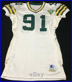 Brian Noble 1993 Game Worn Used Signed Packers Starter NFL Football Jersey Mint