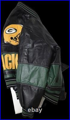 CARL BANKS VTG G3 G-III Carl Banks Green Bay Packers 100% Full Leather Jacket XL