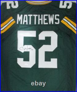 CLAY MATTHEWS Green Bay Packers Signed Replica Green Jersey AUTO JSA