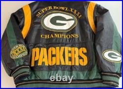 Carl Banks Green Bay Packers Genuine Leather Jacket XL Super Bowl Free Shipping