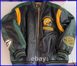 Carl Banks Green Bay Packers Genuine Leather Jacket XL Super Bowl Free Shipping