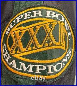 Carl Banks Green Bay Packers Genuine Leather Jacket XL Super Bowl Free Shipping
