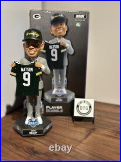 Christian Watson Green Bay Packers Draft Day FoCo Autographed Bobblehead