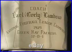 Curly Lambeau 1929 World Champion Green Bay Packers Trophy & Team Photo