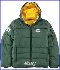 DKNY Womens Green Bay Packers Down Jacket, Green, Medium