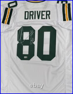 DONALD DRIVER Green Bay Packers Signed Custom Replica White Jersey AUTO BAS DONALD DRIVER Green Bay Packers Signed Custom Replica White Jersey AUTO BAS
