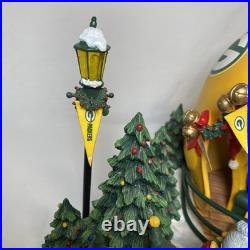Danbury Mint Green Bay Packers Game Day At Santa's Light Up Helmet Scene Village