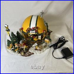 Danbury Mint Green Bay Packers Game Day At Santa's Light Up Helmet Scene Village