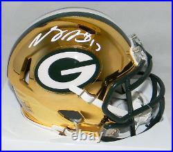 Davante Adams Autographed Signed Green Bay Packers Chrome Speed Mini Helmet Jsa