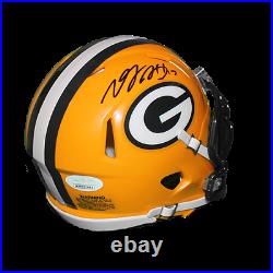 Davante Adams Packers Autographed Mini Speed Football Helmet Yellow (Beckett)