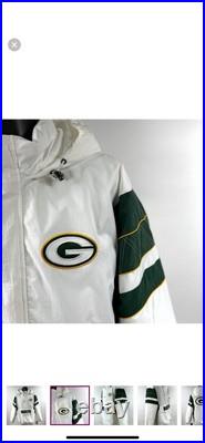 FALL 2023 GREEN BAY PACKERS STARTER Half Zip Pull Over WHITE Jacket Men's S FALL 2023 GREEN BAY PACKERS STARTER Half Zip Pull Over WHITE Jacket Men's S