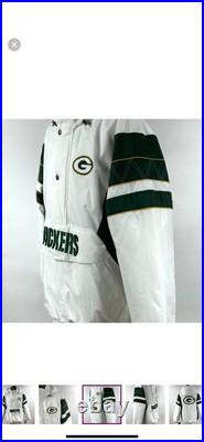 FALL 2023 GREEN BAY PACKERS STARTER Half Zip Pull Over WHITE Jacket Men's S FALL 2023 GREEN BAY PACKERS STARTER Half Zip Pull Over WHITE Jacket Men's S