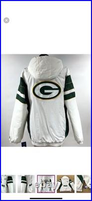 FALL 2023 GREEN BAY PACKERS STARTER Half Zip Pull Over WHITE Jacket Men's S FALL 2023 GREEN BAY PACKERS STARTER Half Zip Pull Over WHITE Jacket Men's S