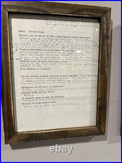 Forrest Gregg Hand Written End Of Year Questionnaire Green Bay Packers 1961