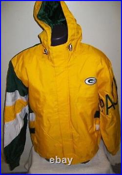 GREEN BAY PACKERS 2017 Starter KNOCKOUT Hooded Winter Jacket S M L XL 2X YELLOW
