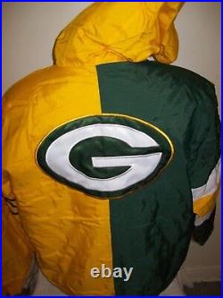 GREEN BAY PACKERS 2017 Starter KNOCKOUT Hooded Winter Jacket S M L XL 2X YELLOW
