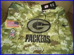 GREEN BAY PACKERS 2021 SALUTE TO SERVICE NIKE PULLOVER HOODIE SIZE XXL NEWithTAGS