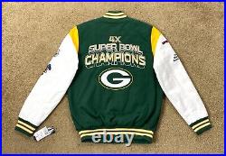 GREEN BAY PACKERS 4 Time Super Bowl CHAMPIONSHIP Jacket Sewn Logos Fall 2023 3X