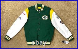 GREEN BAY PACKERS 4 Time Super Bowl CHAMPIONSHIP Jacket Sewn Logos Fall 2023 3X