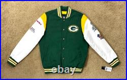 GREEN BAY PACKERS 4 Time Super Bowl CHAMPIONSHIP Jacket Sewn Logos Fall 2X
