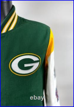 GREEN BAY PACKERS 4 Time Super Bowl CHAMPIONSHIP Jacket Sewn Logos Fall XL