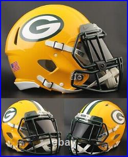 GREEN BAY PACKERS NFL Football Helmet with NIKE BLACK Visor / Eye Shield