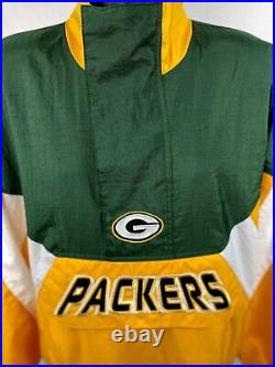 GREEN BAY PACKERS NFL Starter Half Zip Pullover Jacket GREEN M LG XL 2X