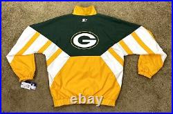 GREEN BAY PACKERS NFL Starter Half Zip Pullover Jacket GREEN M LG XL 2X