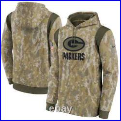 GREEN BAY PACKERS NIKE Camo 2021 Salute To Service HOODIE MEN'S LARGE