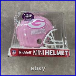 GREEN BAY PACKERS PINK Mini-Helmet Riddell Autographed BREAST CANCER AWARENESS