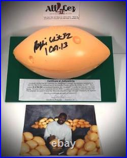 GREEN BAY PACKERS REGGIE WHITE SIGNED FOAM FOOTBALL FOAMNATION CHEESEHEAD #d/300