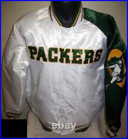 GREEN BAY PACKERS Starter Snap Down Jacket WHITE/GREEN LARGE XL