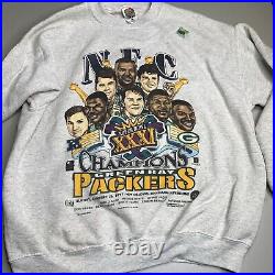 GREEN BAY PACKERS Vintage 1997 Superbowl Champions Rare NFC With Sticker USA Sz L