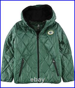 G-III Sports Womens Green Bay Packers Puffer Jacket, Green, Small
