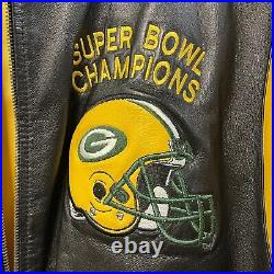 G-lll Carl Banks Green Bay Packers Super Bowl Champions Men's Leather Jacket M