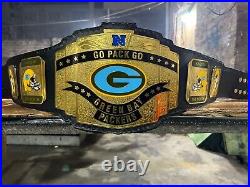 Green BAY Packers NFL Championship 2mm Adult Size Brass Plated Wrestling belt