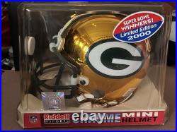 Green Bay Packers 2000 LE Chrome Ridell Mini Helmet Super Bowl Winner 1082/2000